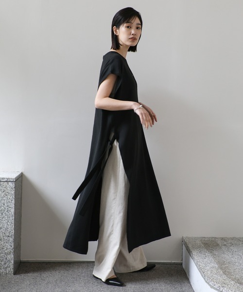 select MOCA Et（セレクトモカエト）の「【Et】Key Neck Knit Vest Dress（ワンピース・レディース・ブラック/カーキ・FREE）」の18枚目の写真