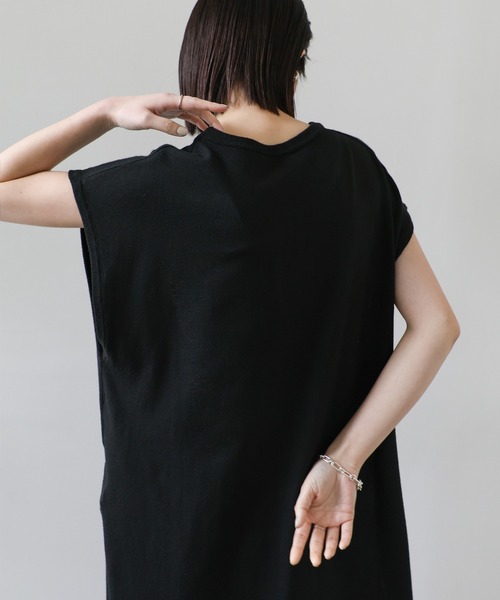 select MOCA Et（セレクトモカエト）の「【Et】Key Neck Knit Vest Dress（ワンピース・レディース・ブラック/カーキ・FREE）」の22枚目の写真