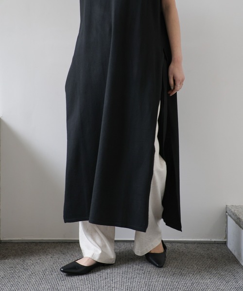 select MOCA Et（セレクトモカエト）の「【Et】Key Neck Knit Vest Dress（ワンピース・レディース・ブラック/カーキ・FREE）」の17枚目の写真