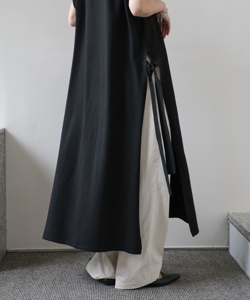 select MOCA Et（セレクトモカエト）の「【Et】Key Neck Knit Vest Dress（ワンピース・レディース・ブラック/カーキ・FREE）」の21枚目の写真