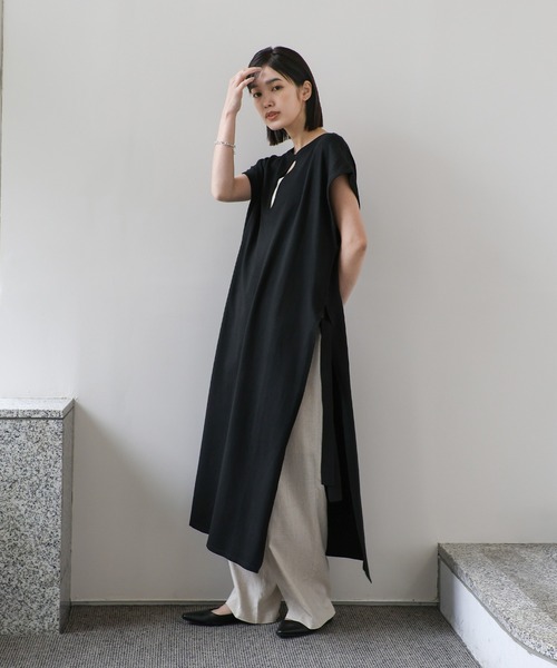 select MOCA Et（セレクトモカエト）の「【Et】Key Neck Knit Vest Dress（ワンピース・レディース・ブラック/カーキ・FREE）」の16枚目の写真