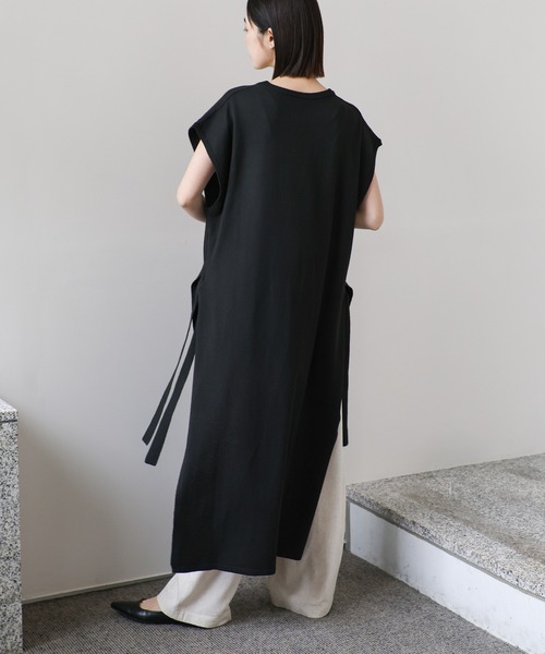 select MOCA Et（セレクトモカエト）の「【Et】Key Neck Knit Vest Dress（ワンピース・レディース・ブラック/カーキ・FREE）」の19枚目の写真