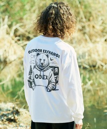 【OUTDOOR EXCHANGE/アウトドアエクスチェンジ】アニマルバックプリントクルーネックロンT オーバーサイズ