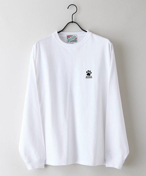 OUTDOOR EXCHANGE(アウトドアエクスチェンジ)の「【OUTDOOR EXCHANGE/アウトドアエクスチェンジ】アニマルバックプリントクルーネックロンT オーバーサイズ(Tシャツ/カットソー・メンズ・ホワイト/スミクロ・MEDIUM/LARGE)」の9枚目の写真