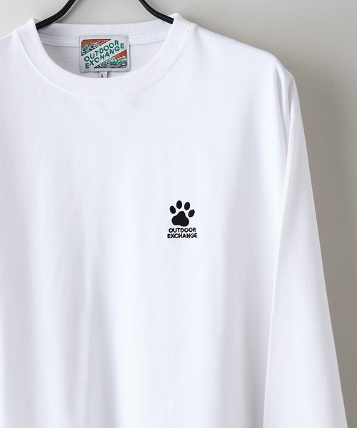 OUTDOOR EXCHANGE(アウトドアエクスチェンジ)の「【OUTDOOR EXCHANGE/アウトドアエクスチェンジ】アニマルバックプリントクルーネックロンT オーバーサイズ(Tシャツ/カットソー・メンズ・ホワイト/スミクロ・MEDIUM/LARGE)」の11枚目の写真