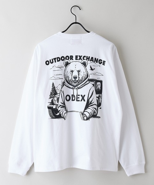 OUTDOOR EXCHANGE(アウトドアエクスチェンジ)の「【OUTDOOR EXCHANGE/アウトドアエクスチェンジ】アニマルバックプリントクルーネックロンT オーバーサイズ(Tシャツ/カットソー・メンズ・ホワイト/スミクロ・MEDIUM/LARGE)」の10枚目の写真