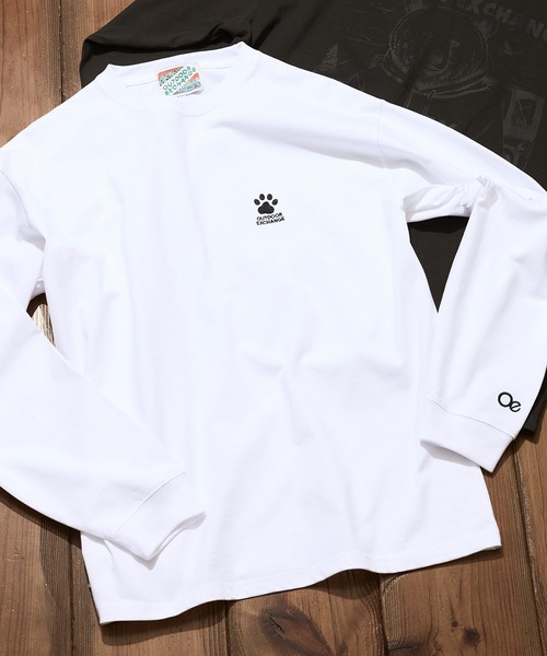 OUTDOOR EXCHANGE(アウトドアエクスチェンジ)の「【OUTDOOR EXCHANGE/アウトドアエクスチェンジ】アニマルバックプリントクルーネックロンT オーバーサイズ(Tシャツ/カットソー・メンズ・ホワイト/スミクロ・MEDIUM/LARGE)」の21枚目の写真