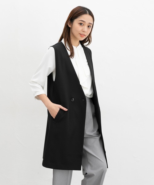 Honeys（ハニーズ）の「７分袖ボウタイブラウス（シャツ/ブラウス・レディース・ホワイト/ライトグレー/クリーム/グレイッシュブルー/ブラック・3L/L/LL/M/S）」の8枚目の写真