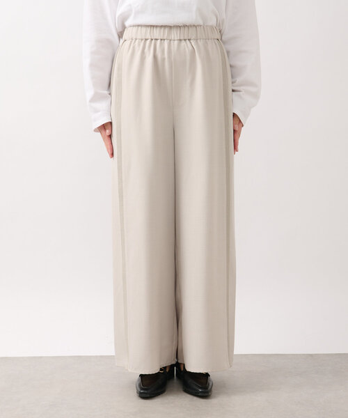 un dix cors（アンディコール）の「麻調ニット切替ストレートパンツ（スラックス・レディース・ライトグレー/チャコールグレー・FREE）」の3枚目の写真