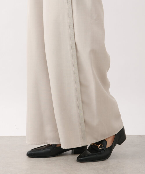 un dix cors（アンディコール）の「麻調ニット切替ストレートパンツ（スラックス・レディース・ライトグレー/チャコールグレー・FREE）」の8枚目の写真