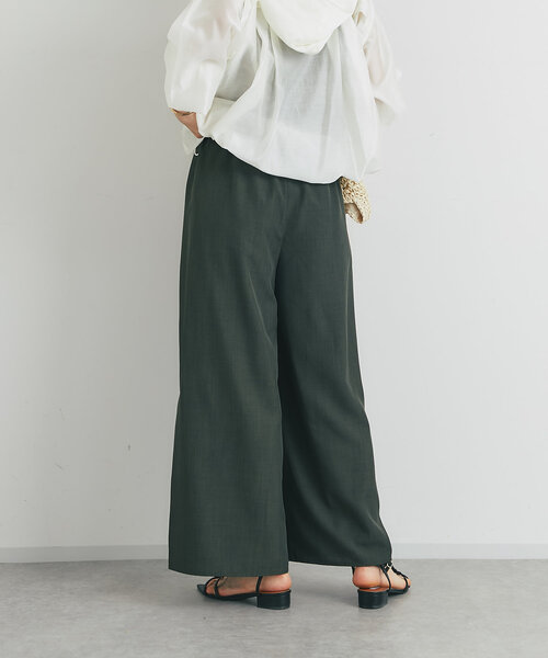 un dix cors（アンディコール）の「麻調ニット切替ストレートパンツ（スラックス・レディース・ライトグレー/チャコールグレー・FREE）」の12枚目の写真