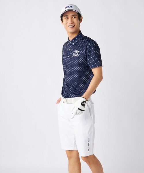 FILA GOLF（フィラゴルフ ）の「ドット総柄半袖ポロシャツ（ポロシャツ・メンズ・ブラック/ターコイズブルー/ホワイト/ネイビー・MEDIUM/LARGE/X-LARGE/XX-LARGE）」の18枚目の写真