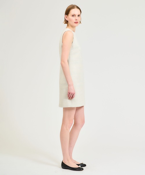 ESTNATION（エストネーション）の「ESTNATION / ミックスツイードワンピース（ワンピース・レディース・アイボリー・36/38）」の5枚目の写真