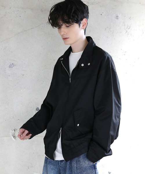 ETELIO（エテリオ）の「ヴィンテージ加工PU合皮/タフタ スタンドネックジャケット（ブルゾン・メンズ・ライトグレー/グレー系/ブラック系/ブラック・XL/L/M/S）」の6枚目の写真