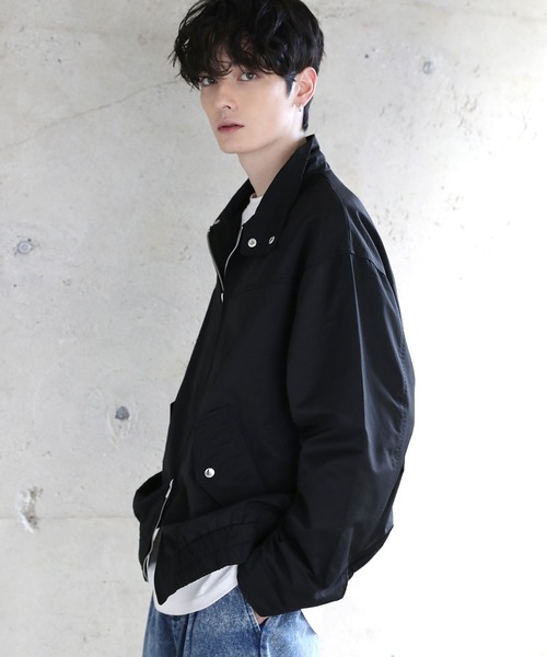 ETELIO（エテリオ）の「ヴィンテージ加工PU合皮/タフタ スタンドネックジャケット（ブルゾン・メンズ・ライトグレー/グレー系/ブラック系/ブラック・XL/L/M/S）」の9枚目の写真