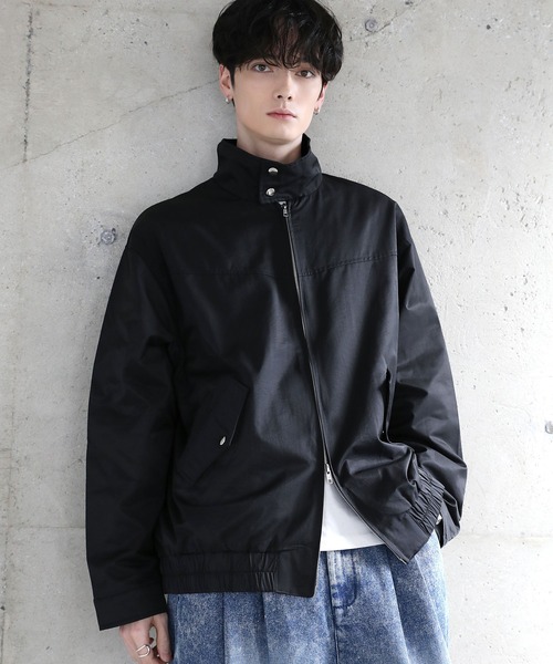 ETELIO（エテリオ）の「ヴィンテージ加工PU合皮/タフタ スタンドネックジャケット（ブルゾン・メンズ・ライトグレー/グレー系/ブラック系/ブラック・XL/L/M/S）」の8枚目の写真