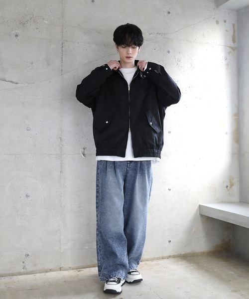 ETELIO（エテリオ）の「ヴィンテージ加工PU合皮/タフタ スタンドネックジャケット（ブルゾン・メンズ・ライトグレー/グレー系/ブラック系/ブラック・XL/L/M/S）」の14枚目の写真