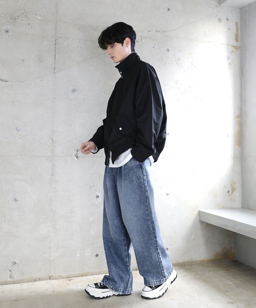 ETELIO（エテリオ）の「ヴィンテージ加工PU合皮/タフタ スタンドネックジャケット（ブルゾン・メンズ・ライトグレー/グレー系/ブラック系/ブラック・XL/L/M/S）」の17枚目の写真