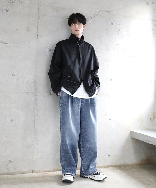 ETELIO（エテリオ）の「ヴィンテージ加工PU合皮/タフタ スタンドネックジャケット（ブルゾン・メンズ・ライトグレー/グレー系/ブラック系/ブラック・XL/L/M/S）」の18枚目の写真