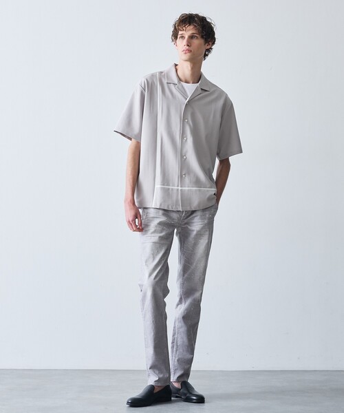 5351 POUR LES HOMMES（ゴーサンゴーイチプールオム）の「Lライン オープンカラー 半袖シャツ（シャツ/ブラウス・メンズ・ホワイト/ライトグレー/ブラック・44/46/48/50）」の18枚目の写真