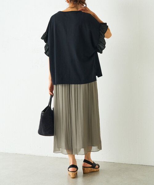 BEARDSLEY(ビアズリー)の「フリルスリーブTee(Tシャツ/カットソー・レディース・ブラック/ホワイト・FREE)」の16枚目の写真