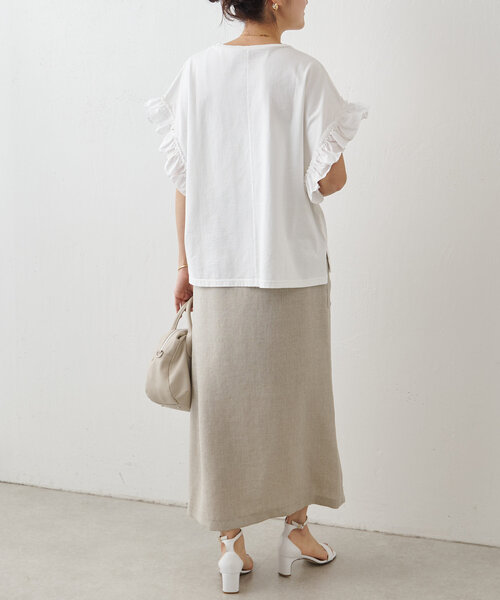 BEARDSLEY(ビアズリー)の「フリルスリーブTee(Tシャツ/カットソー・レディース・ブラック/ホワイト・FREE)」の19枚目の写真