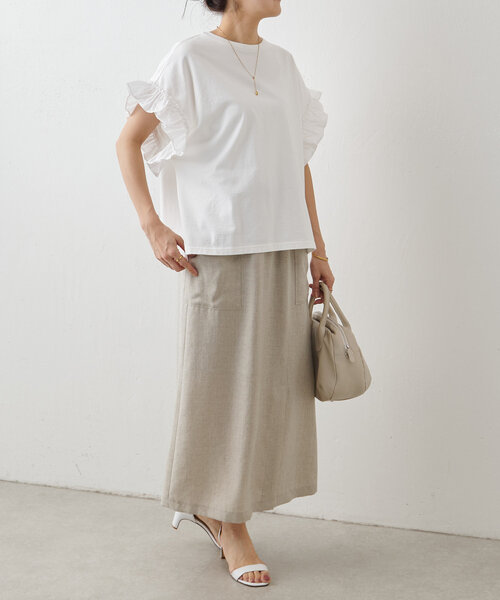 BEARDSLEY(ビアズリー)の「フリルスリーブTee(Tシャツ/カットソー・レディース・ブラック/ホワイト・FREE)」の20枚目の写真