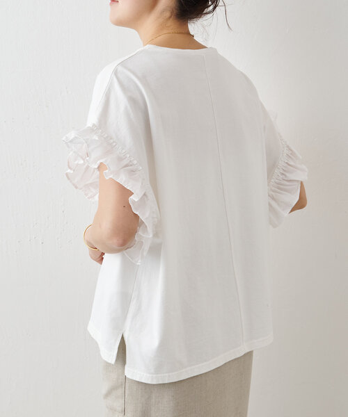 BEARDSLEY(ビアズリー)の「フリルスリーブTee(Tシャツ/カットソー・レディース・ブラック/ホワイト・FREE)」の22枚目の写真