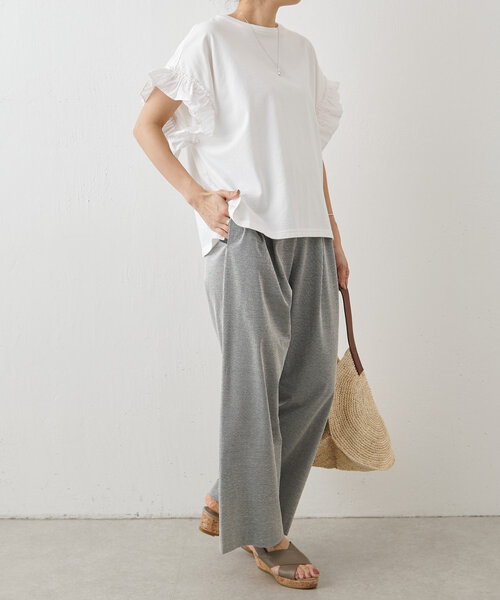 BEARDSLEY フリルスリーブTee　 ホワイト Tシャツ BEARDSLEY フリルスリーブTee ホワイト Tシャツ ビアズリー