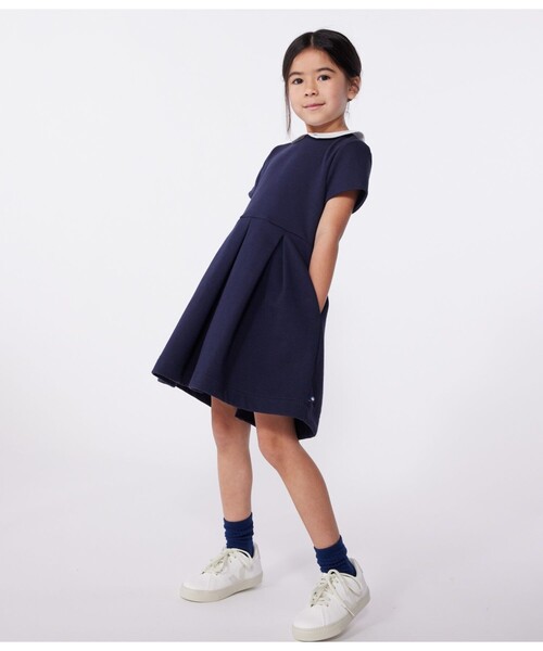 PETIT BATEAU(プチバトー)の「半袖ワンピース(ワンピース・キッズ・ネイビー・3YEAR/4YEAR/5YEAR)」の1枚目の写真