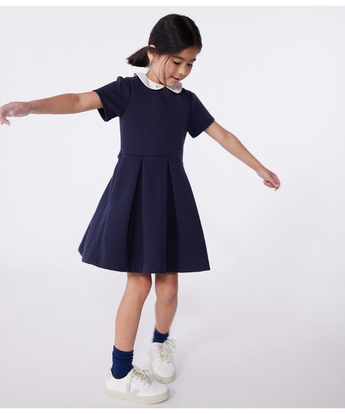 PETIT BATEAU(プチバトー)の「半袖ワンピース(ワンピース・キッズ・ネイビー・3YEAR/4YEAR/5YEAR)」の2枚目の写真