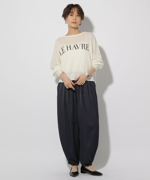 Elura（エルーラ）の「シルクライクカーブパンツ＜低身長サイズあり＞/320163（その他パンツ・レディース・ブラウン系その他2/ネイビー・FREE/FREE(S)）」の19枚目の写真