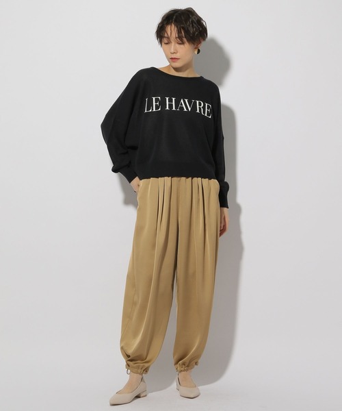 Elura（エルーラ）の「シルクライクカーブパンツ＜低身長サイズあり＞/320163（その他パンツ・レディース・ブラウン系その他2/ネイビー・FREE/FREE(S)）」の4枚目の写真