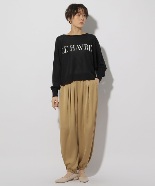 Elura（エルーラ）の「シルクライクカーブパンツ＜低身長サイズあり＞/320163（その他パンツ・レディース・ブラウン系その他2/ネイビー・FREE/FREE(S)）」の6枚目の写真