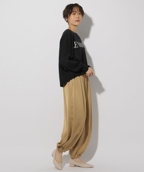 Elura（エルーラ）の「シルクライクカーブパンツ＜低身長サイズあり＞/320163（その他パンツ・レディース・ブラウン系その他2/ネイビー・FREE/FREE(S)）」の7枚目の写真