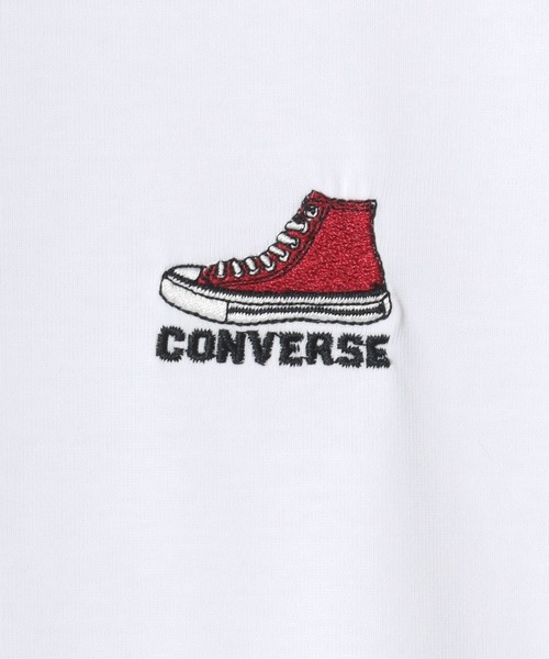 CONVERSE(コンバース)の「CONVERSE/コンバース DRY/吸水速乾 UVカット オーバーサイズ オールスター スニーカー ロゴ ワンポイント刺繍 半袖Tシャツ/レディース メンズ(Tシャツ/カットソー・レディース・ブルー/ブラック/ベージュ/ホワイト・LL/L/M)」の15枚目の写真