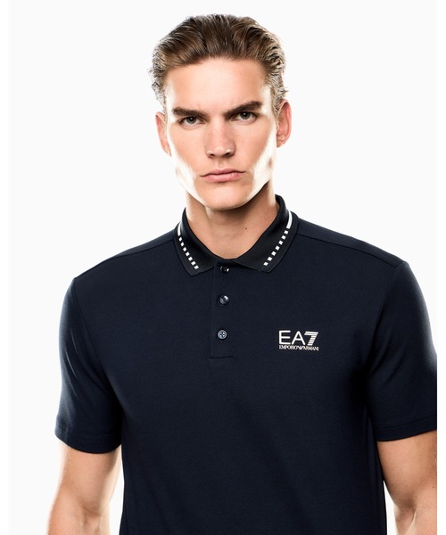 EMPORIO ARMANI EA7（エンポリオアルマーニイーエーセブン）の「【エンポリオ アルマーニ EA7】Tennis Club ポロシャツ ストレッチコットンピケ（ポロシャツ・メンズ・ホワイト/ネイビー・LARGE/MEDIUM/SMALL/X-LARGE/XX-LARGE）」の2枚目の写真