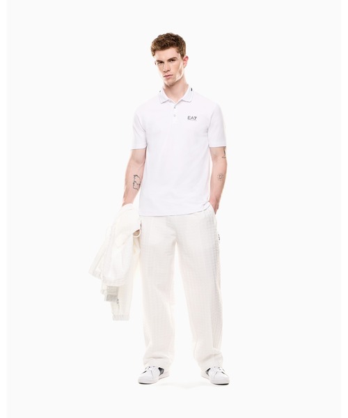 EMPORIO ARMANI EA7（エンポリオアルマーニイーエーセブン）の「【エンポリオ アルマーニ EA7】Tennis Club ポロシャツ ストレッチコットンピケ（ポロシャツ・メンズ・ホワイト/ネイビー・LARGE/MEDIUM/SMALL/X-LARGE/XX-LARGE）」の4枚目の写真