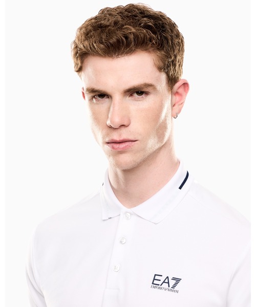 EMPORIO ARMANI EA7（エンポリオアルマーニイーエーセブン）の「【エンポリオ アルマーニ EA7】Tennis Club ポロシャツ ストレッチコットンピケ（ポロシャツ・メンズ・ホワイト/ネイビー・LARGE/MEDIUM/SMALL/X-LARGE/XX-LARGE）」の6枚目の写真