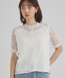 総レースフリルトップス