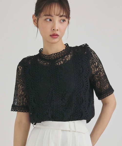 fifth(フィフス)の「総レースフリルトップス(シャツ/ブラウス・レディース・ブラック/ピンク/ホワイト・M)」の19枚目の写真