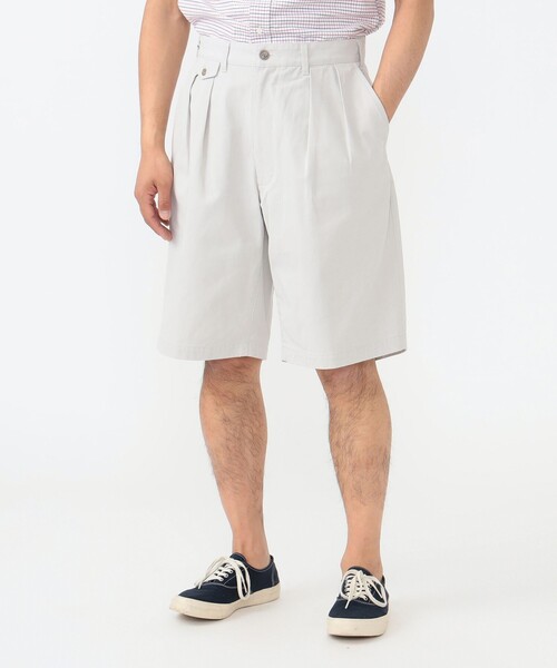 BEAMS PLUS(ビームスプラス)の「バイオ ウォッシュ 2プリーツ ツイル ショーツ(その他パンツ・メンズ・サックスブルー/オフホワイト・M/L)」の6枚目の写真