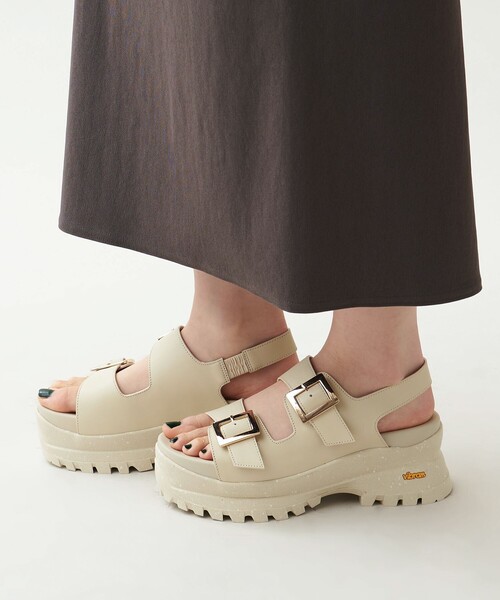 ODETTE E ODILE（オデットエオディール）の「ヴィブラムダブルベルト サンダル60↑（サンダル・レディース・ブラック/ベージュ・38/37/36/35）」の6枚目の写真