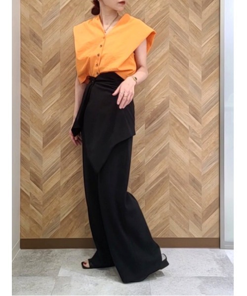 CIS.（シス）の「CIS． リネンルックパンツ＆コルセット ウォッシャブル ストレッチ（その他パンツ・レディース・オリーブ系/ブラック系・34(5号)/36(7号)/38(9号)/40(11号)）」の7枚目の写真