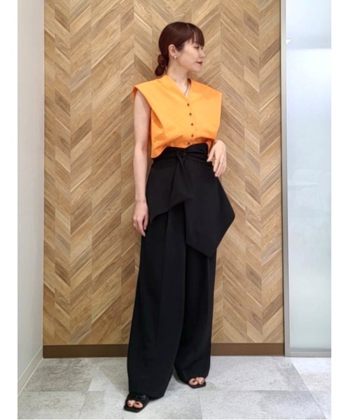 CIS.（シス）の「CIS． リネンルックパンツ＆コルセット ウォッシャブル ストレッチ（その他パンツ・レディース・オリーブ系/ブラック系・34(5号)/36(7号)/38(9号)/40(11号)）」の9枚目の写真