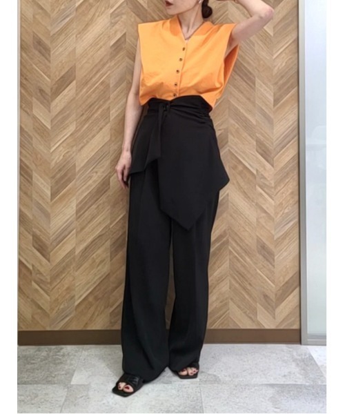 CIS.（シス）の「CIS． リネンルックパンツ＆コルセット ウォッシャブル ストレッチ（その他パンツ・レディース・オリーブ系/ブラック系・34(5号)/36(7号)/38(9号)/40(11号)）」の8枚目の写真