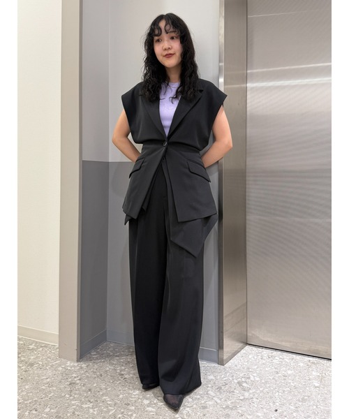 CIS.（シス）の「CIS． リネンルックパンツ＆コルセット ウォッシャブル ストレッチ（その他パンツ・レディース・オリーブ系/ブラック系・34(5号)/36(7号)/38(9号)/40(11号)）」の10枚目の写真