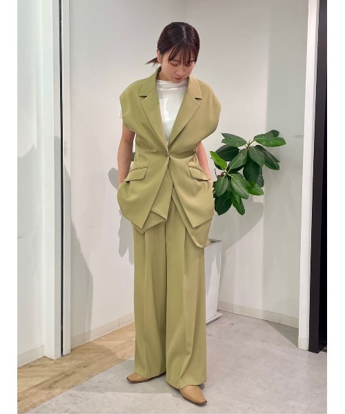 CIS.（シス）の「CIS． リネンルックパンツ＆コルセット ウォッシャブル ストレッチ（その他パンツ・レディース・オリーブ系/ブラック系・34(5号)/36(7号)/38(9号)/40(11号)）」の3枚目の写真