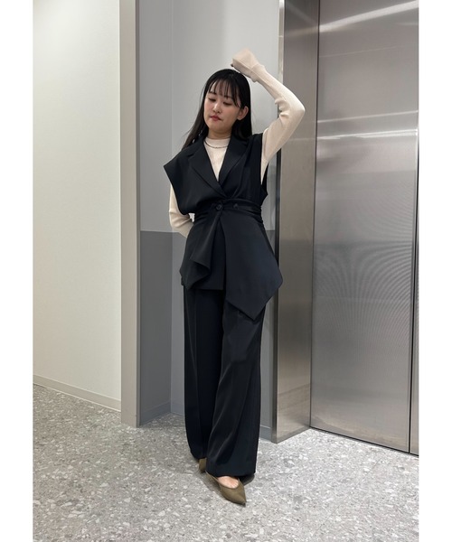 CIS.（シス）の「CIS． リネンルックパンツ＆コルセット ウォッシャブル ストレッチ（その他パンツ・レディース・オリーブ系/ブラック系・34(5号)/36(7号)/38(9号)/40(11号)）」の12枚目の写真