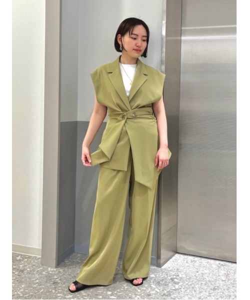 CIS.（シス）の「CIS． リネンルックパンツ＆コルセット ウォッシャブル ストレッチ（その他パンツ・レディース・オリーブ系/ブラック系・34(5号)/36(7号)/38(9号)/40(11号)）」の5枚目の写真